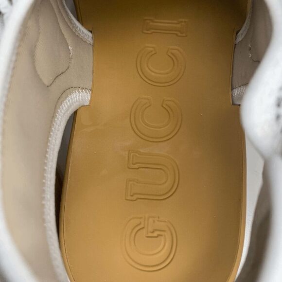 Gucci Fabric Mesh Tinsel Platform Embellished Dad Sandal EU 37 US 7 Velcro Strap - Picture 12 of 12